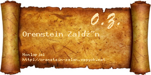 Orenstein Zalán névjegykártya